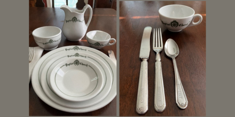  I took these photos on our dining room table because it’s the same age as the dishware and flatware. My Fulk grandparents bought the table, leaves, chairs, and buffet as a wedding gift to themselves in 1922. 
